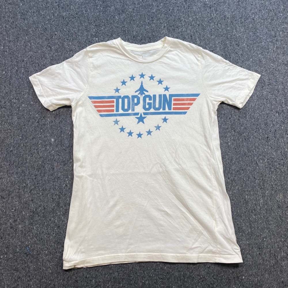Top Gun TShirt Sz XS Unisex White Retro Movie Graphic Maverick Pilot Logo